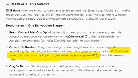 Balova.nl, valse website